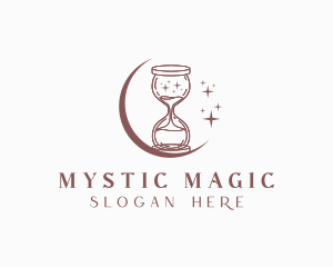 Moon Hourglass Sparkle logo design