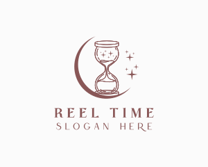 Moon Hourglass Sparkle logo design