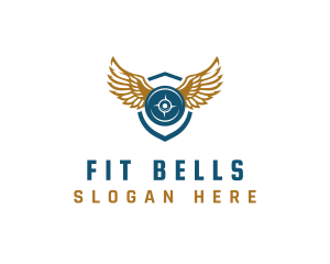 Fitness Barbell Wings logo design