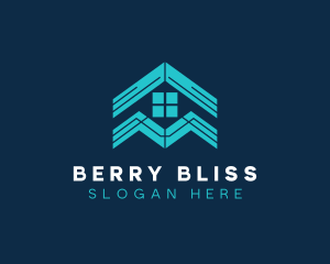 Blue House Roof Window logo design