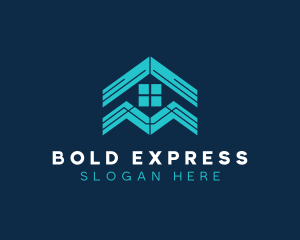 Blue House Roof Window logo design