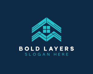 Blue House Roof Window logo design