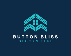 Blue House Roof Window logo design