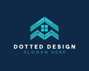 Blue House Roof Window logo design