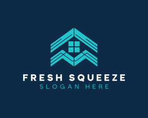 Blue House Roof Window logo design