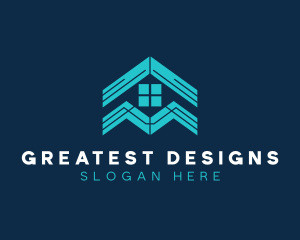 Blue House Roof Window logo design