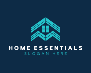 Blue House Roof Window logo design