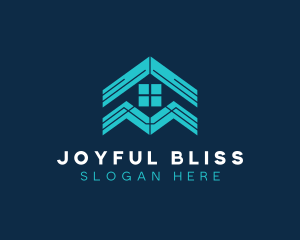 Blue House Roof Window logo design