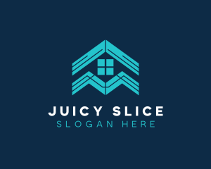 Blue House Roof Window logo design