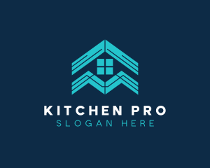 Blue House Roof Window logo design