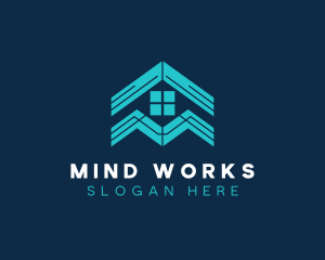 Blue House Roof Window logo design