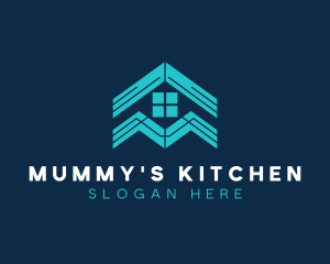 Blue House Roof Window logo design