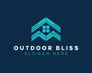 Blue House Roof Window logo design