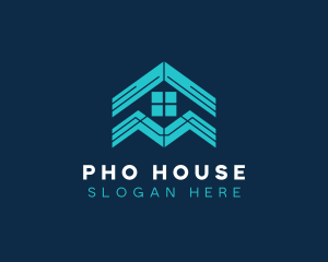 Blue House Roof Window logo design