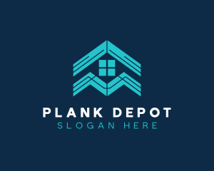 Blue House Roof Window logo design