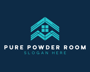 Blue House Roof Window logo design