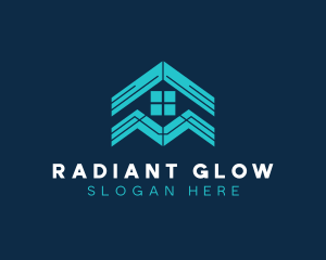 Blue House Roof Window logo design