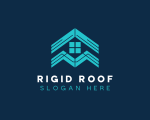 Blue House Roof Window logo design