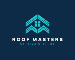 Blue House Roof Window logo design