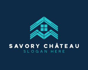 Blue House Roof Window logo design