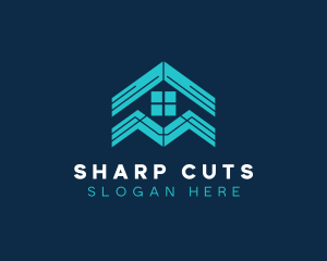 Blue House Roof Window logo design