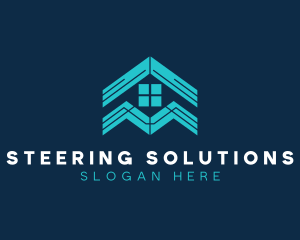 Blue House Roof Window logo design