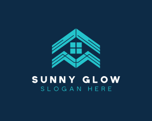 Blue House Roof Window logo design