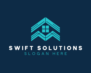 Blue House Roof Window logo design