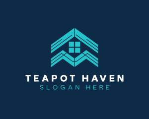 Blue House Roof Window logo design