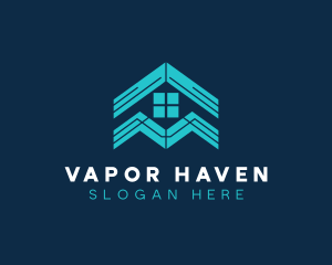 Blue House Roof Window logo design