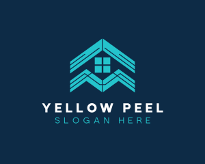 Blue House Roof Window logo design