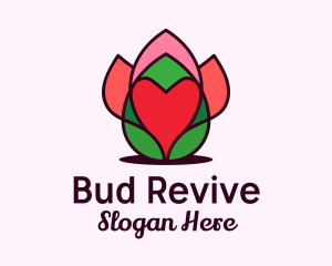 Heart Flower Bud logo