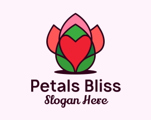 Heart Flower Bud logo