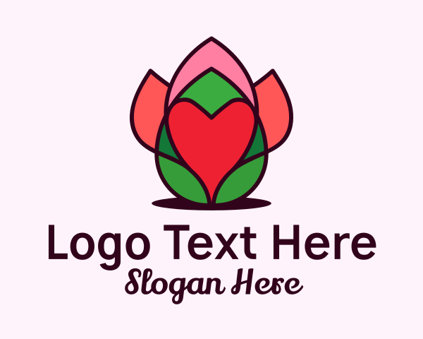 Heart Flower Bud logo