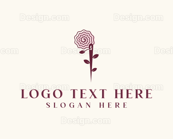 Needle Rose Sewing Craft Logo