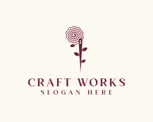 Needle Rose Sewing Craft logo design