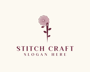 Needle Rose Sewing Craft logo design