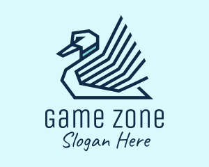 Blue Geometric Swan  Logo