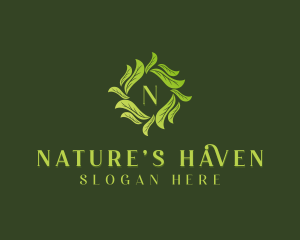 Nature Garden Leaves logo design