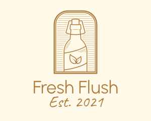 Organic Kombucha Bottle logo design