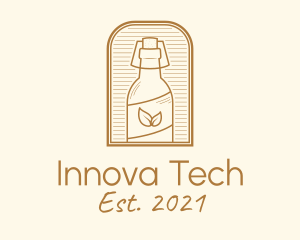 Organic Kombucha Bottle logo design