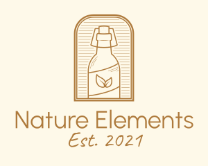 Organic Kombucha Bottle logo design