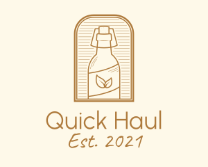 Organic Kombucha Bottle logo design