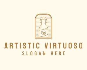 Organic Kombucha Bottle logo design