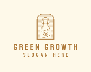 Organic Kombucha Bottle logo design