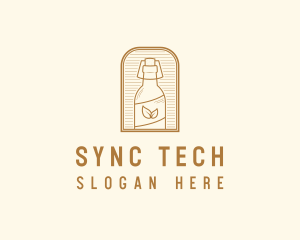 Organic Kombucha Bottle logo design