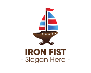 Iron Galleon Ship logo design