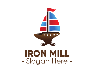 Iron Galleon Ship logo design