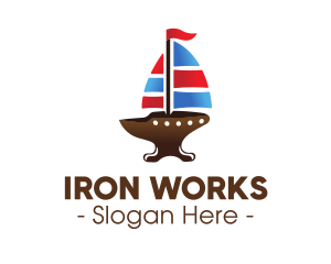 Iron Galleon Ship logo design