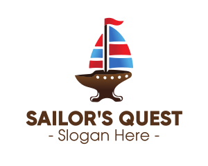 Iron Galleon Ship logo design